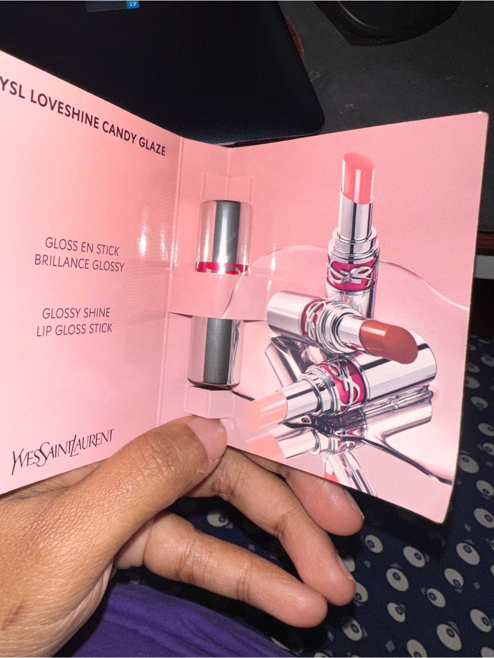 Yves Saint Laurent LoveShine Candy Glaze Lipstick - Pink/Brown Shade TRAVEL SIZE - Picture 5 of 6